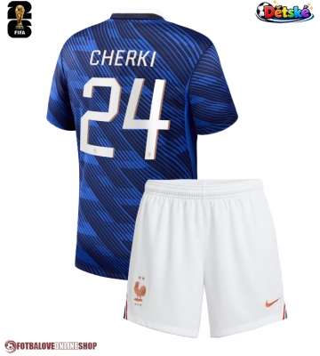 Francie Rayan Cherki #24 Domácí dres komplet pro Děti MS 2026 Krátkým Rukávem (+ Krátké kalhoty)